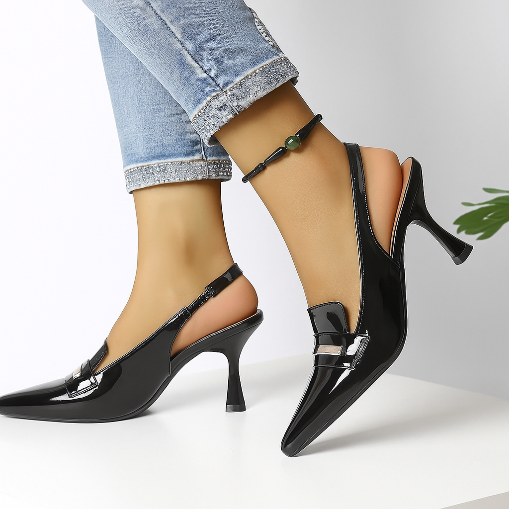 ✨Zapato Stiletto Slingback Clásico - Diseño Francés con Tacón 5.5cm